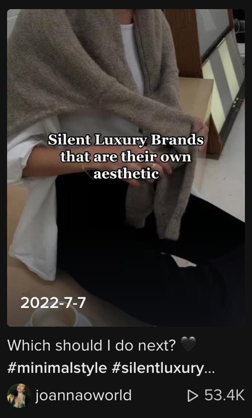 Silent Luxury brand aesthetic